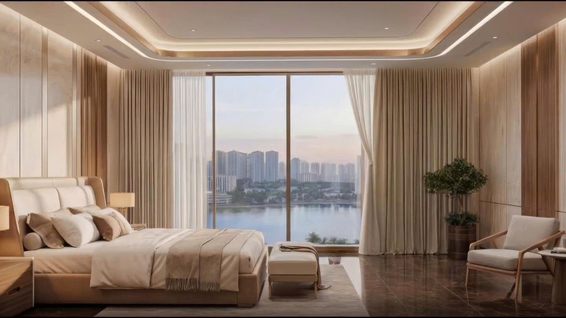 Phòng ngủ căn hộ mẫu Iconia Lakeside