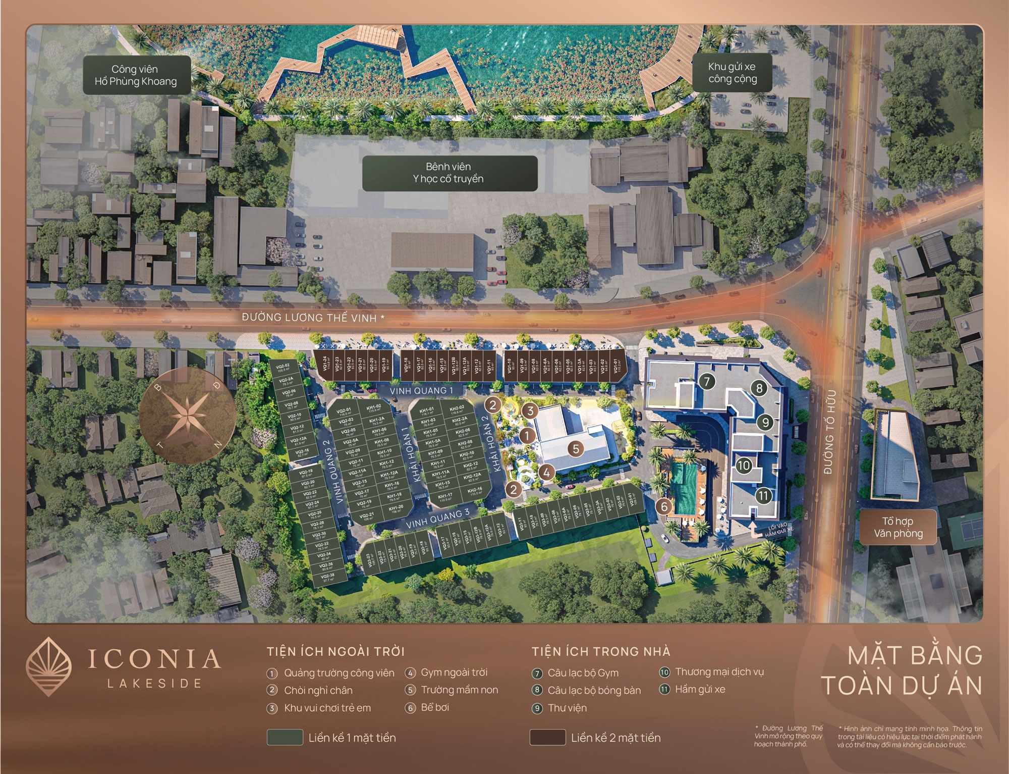 Mặt bằng tiện ích nội khu Iconia Lakeside