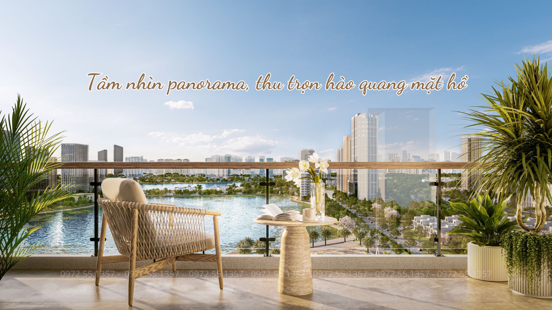 Tầm view thực tế từ ban công căn hộ Iconia Lakeside